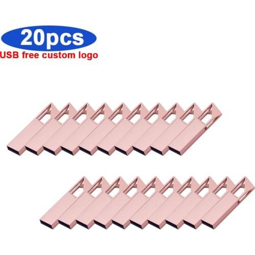 20pcs/lot Waterproof USB Flash Drives Super 2.0 usb metal pendrive stick flash 64GB/32GB/8GB/4GB/16GB/128GB free custom logo