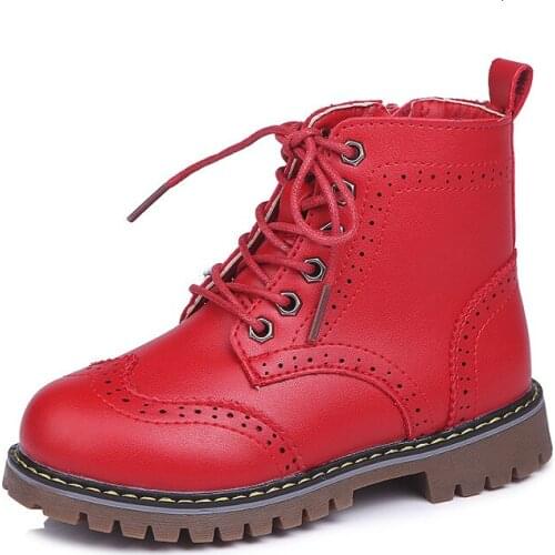2019 girls winter Martin childrens warm boots children toddler boy snow boots childrens shoes fashion non-slip leather black