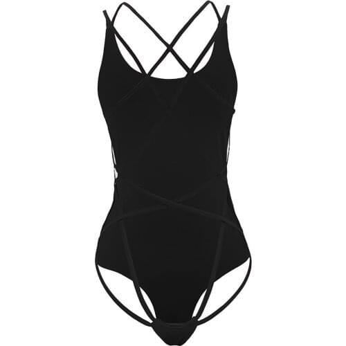 2021 Bandage Backless Sexy Bodysuit Strap Bodycon Bodies Ladies Casual Black Woman Body Top Party Club Summer Ropa Mujer