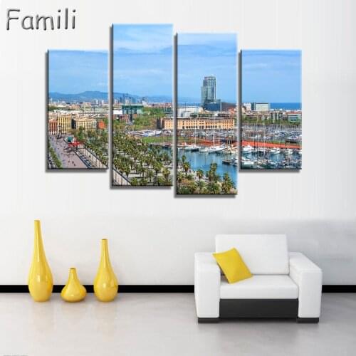 4Pieces Spain Modern Printed Home For Living Room Painting On Canvas Wall Arts Picture Decor Artworks,wall art canvas
