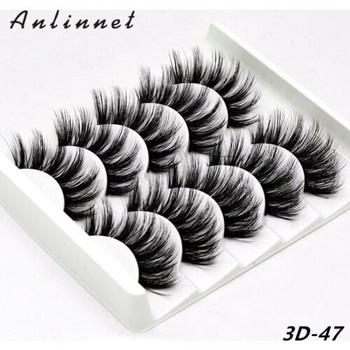 5 pairs of makeup 3D false eyelashes handmade mink false eyelashes natural eyelash extension ladies make up false eyelashes