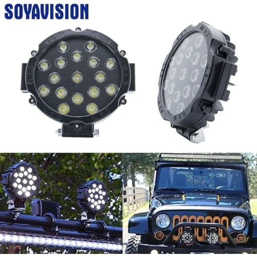 6.3 Inch 51W LED Work Light Spotlight 12V 24V Round LED Offroad Light Lamp Worklight for Off road Car Truck Hot Work Light