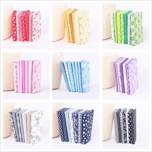 7PCS 25cmx25cm and 50cmx50cm Cotton Fabric Printed Cloth Sewing Quilting Fabrics for Patchwork Needlework DIY Handmade Material