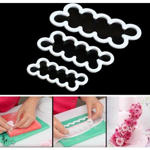 ANGRLY Fondant Cutter 3pcs Rose Flower Plastic Cake Mold Fondant Mold Fondant Cake Decorating Tools Cake Tools Baking Mold