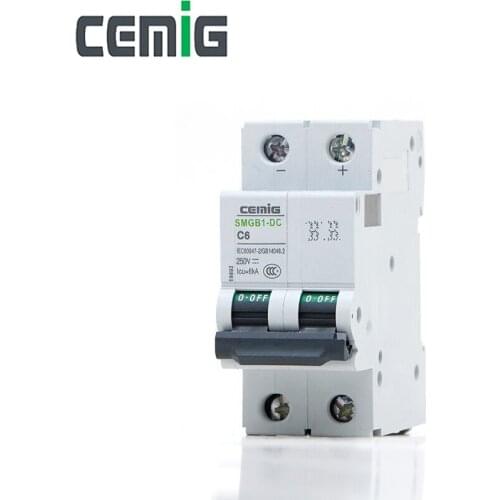 Cemig 2P DC250V Circuit Breaker 6kA MCB Solar Energy Photovoltaic PV System