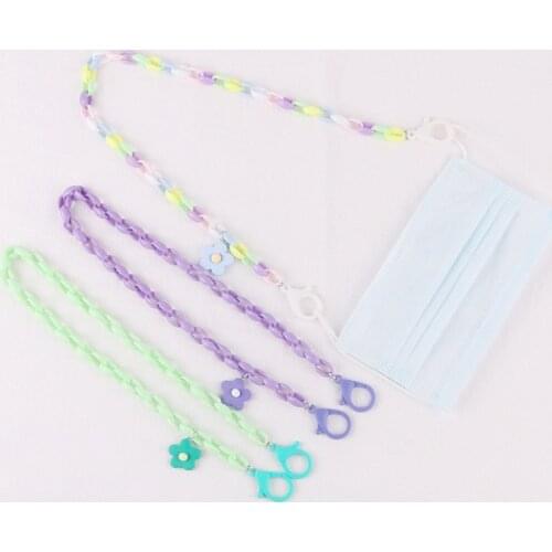 New Cute Colorful Flower Anti-lost Face Cover Lanyard Mask Chain for Women Neck Chain Glasses Strap Necklace Strap Holder