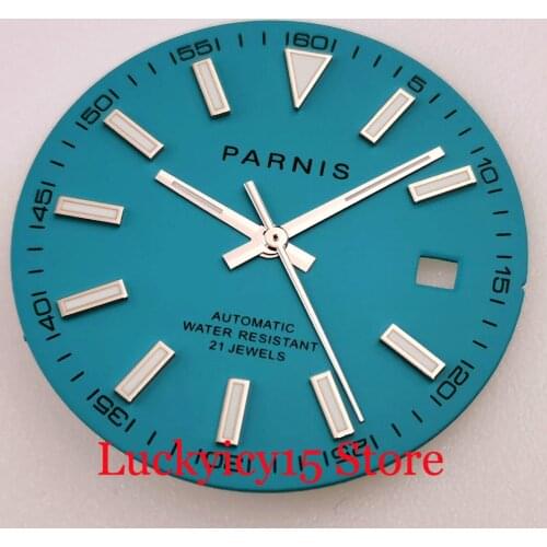 PARNIS Blue/Orange 30.8mm Automatic Watch Dial fit mingzhu 2813 miyota 8215 821A 8205 Hand Set Date Window