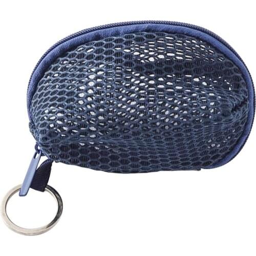 Coofit 1pc Mini Makeup Bag Dustproof Portable Mesh Toiletry Bag Cosmetic Bag With Keyring Toiletry Pouch For Outdoor Travel