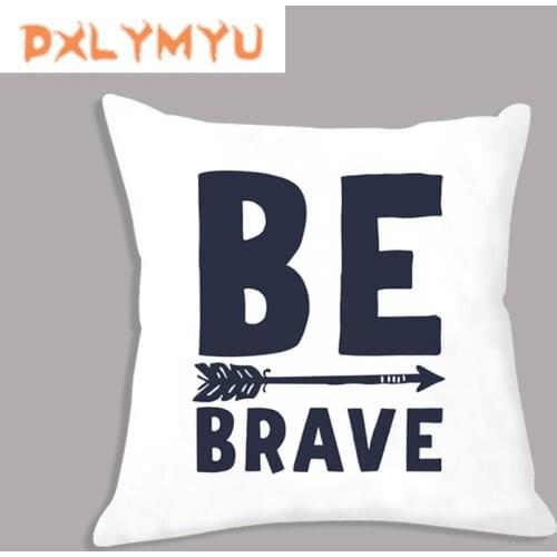 Decorative cushions for sofa Colorful Arrow Tent Brave Quote Printed Pillowcase Alphabet Cushion Throw Pillow Home Decor