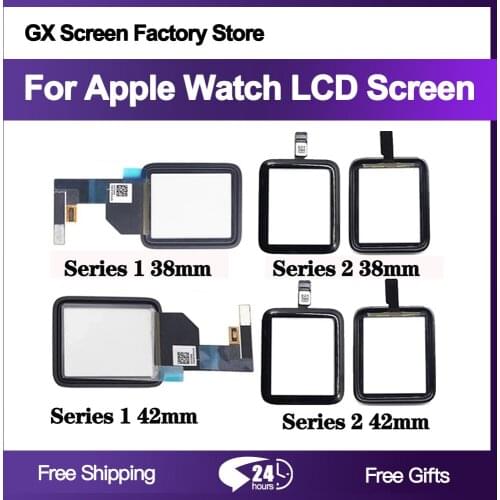 1Pcs 38mm 42mm Touch Screen Digitizer For i Watch Series 2 3 S2 S3 LCD Front Glass Sensor Outer Panel Cover With Flex Cable