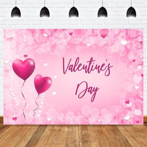 Valentines Day Background Photocall Heart Balloons Photography Backdrop for Couple Celebration Wedding Anniversary Backgrounds