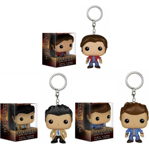 Supernatural Keychain Dean Castiel Sam Action Figure Toy
