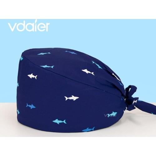 Cotton print surgical cap Lace up nurse cap hospital uniform unisex Scrubs Cap Working Hat Medical Nurse Caps nurse accessories