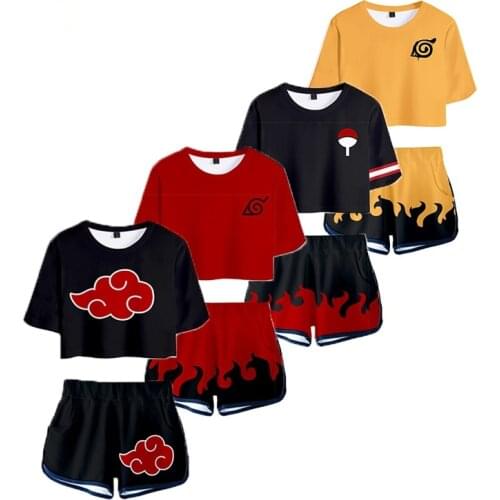 Cosplay Shirt Costume Anime T shirt Tees Uzumaki Akatsuki Haruno Sakura Sport Suit Shorts Disfraz Clothes T-shirt