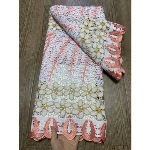 African Cord Lace Fabric 2021 High Quality Water Soluble Guipure Laces Embroidery French Mesh Velvet Lace For Wedding Party XN-8