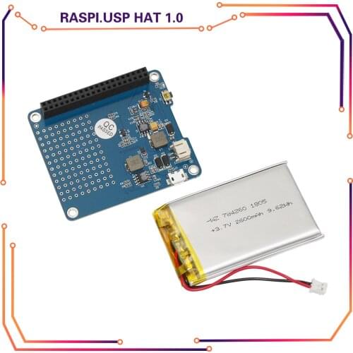 Raspberry Pi Li-polymer Battery HAT SW6106 Power Bank Solution with Embedded Protection Circuits for Raspberry Pi Zero 3B 4B