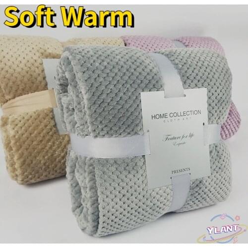 SWT Soft Warm Flannel Blankets For Beds Solid Pink Blue Coral Fleece Mink Throw Sofa Cover Bedspread Fluffy Plaid Blankets