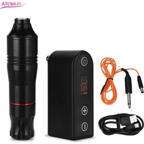 Tattoo Machine Kit Professional Set Tattoo Pen With Mini Wireless Adjustable Power Supply RCA Connector Tattooist Body Art Tool