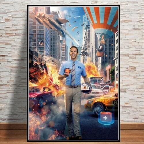 Science Fiction Film Free Guy Movie Poster And Prints Funny Game Npc Pictures On The Canvas Wall Art Painting For Living Room