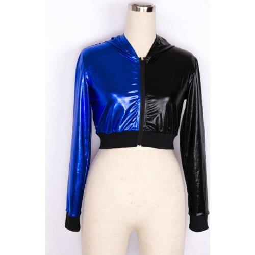 New Fashion Women Hip Hop Dance knitted sleeve Jacket Stage Performance Costumes Female Coat with a hood harajuku