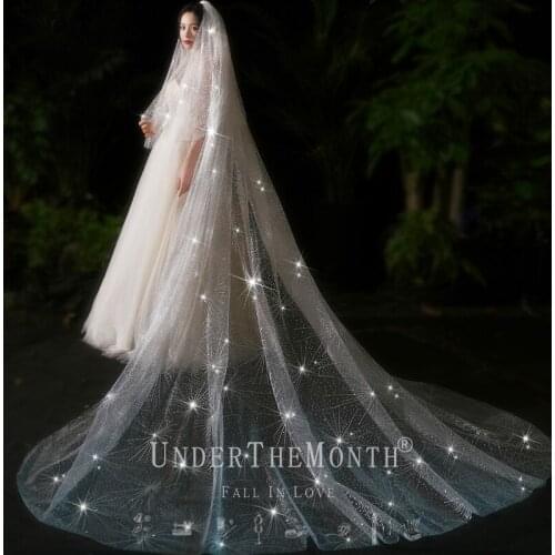 Wholesale Bling Bling Glitter Lace Bridal Veil Wedding Dress Veil