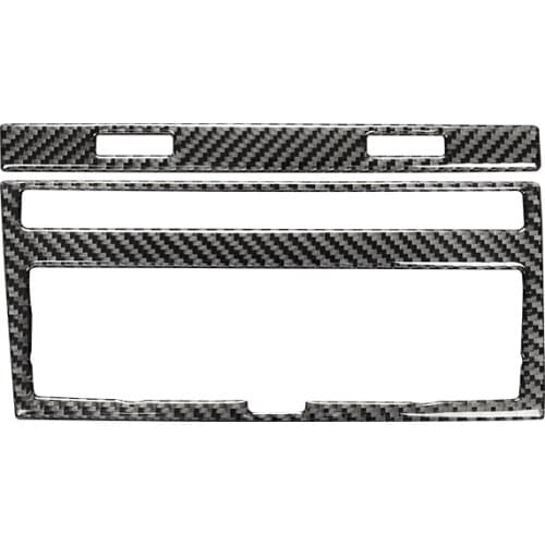 Carbon Fiber Air Conditioning CD Panel Cover Trim for - A6 2005 2006 2007 2008 2009 2010 2011 Car Accessories