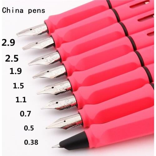 New Listing Matte Pink 0.38/ 0.5/0.7/1.1/1.5/1.9/2.5/2.9mm Nib Writing School Student OfficeStationery Fountain Pen