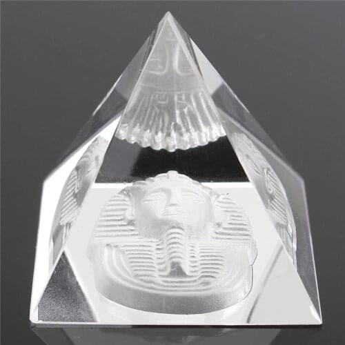 Mini Transparent Three-dimensional Crystal Egyptian Pyramid Lucky Car Interior Supplies Home Furnishing Feng Shui Decoration