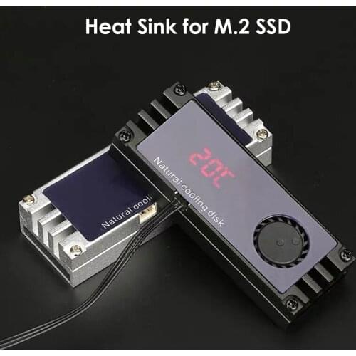 SSD Heatsink Cooler Digital Temp Display Household with Turbo Fan Sets M2 Computer Safety Parts for NVMe M.2 SSD