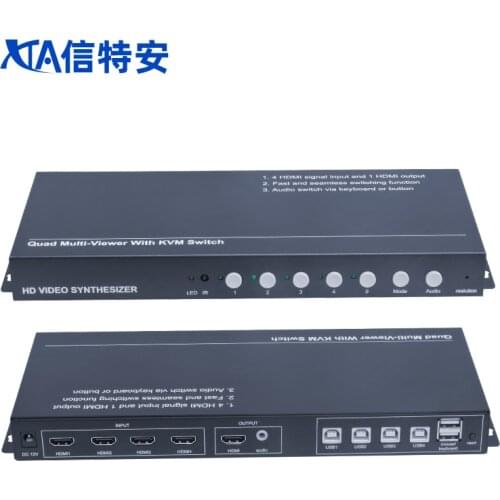 HDMI 4×1 screen splitter 4 in 1 out Screen/video splitter picture-in-picture overlay roaming industrial grade