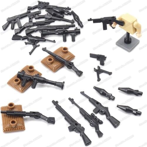 Assembly Military Weapons Browning Machine Gun Building Block WW2 Special Army Figures Equipment Model Child Christmas Gift Toys