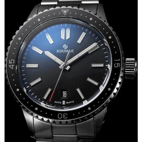 Sports Watch Men Retro 43mm Automatic Mechanical Wristwatch 300M Diver Watches NH35 Movt Dome Sapphire Crystal Luminous RDUNAE