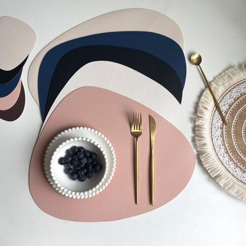 Triangles Insulation Table Mat set Leather Pad Non Slip Coasters Heat-Resistant Anti-scalding Placemat Household Coaster