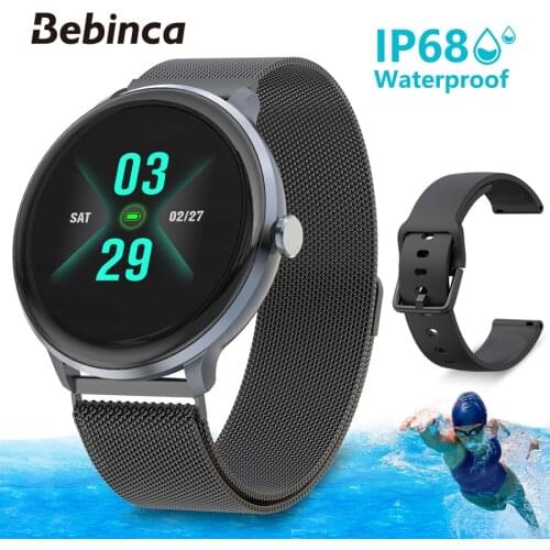 Luxury Vintage Smart Ladies Watch Woman Android Fitness Tracker IP68 Waterproof with Heart Rate Monitor for Xiaomi for Huawei