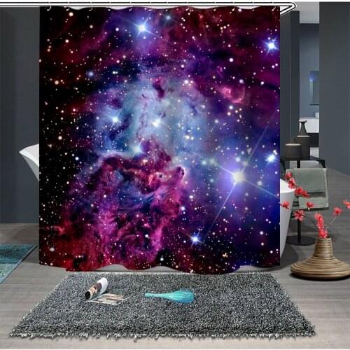 Custom Made Shower Curtain Bathroom Curtain Partition 1.5 x 1.8m 1.8 x 1.8m 1.8 x 2m Starry Sky