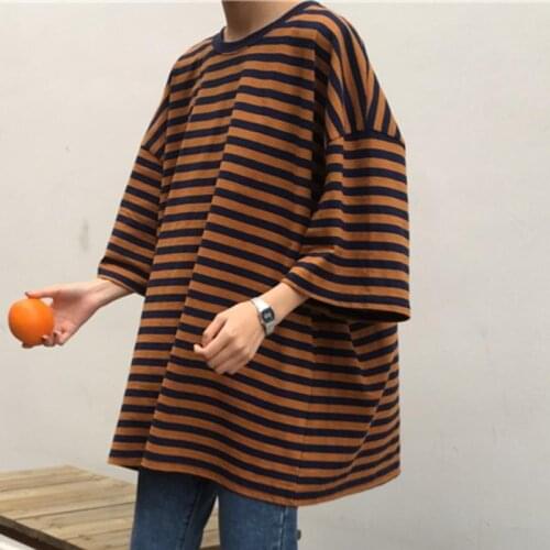 NiceMix T Shirt Women Striped Causal Tops Tees Harajuku Tshirt Summer Short Sleeve Korean Punk O-neck T-shirt camiseta feminin