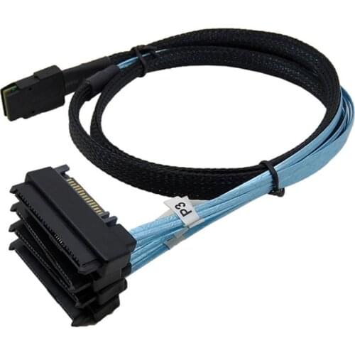 Mini 4 SAS Hard Drives 36-Pin SFF-8087 To 4 SAS 29-Pin SFF-8482 Cable Connectors with 15 Pin SATA Power Connector Controller