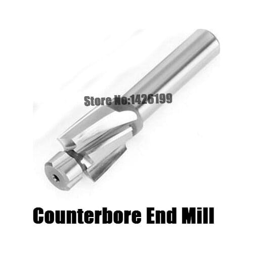 1pcs 4 Flute M3-M20 AL HSS Counterbore End Mill,metric Endmill sink holes drilling head milling cutter M3/4/5/6/8/10/12/14/16/18