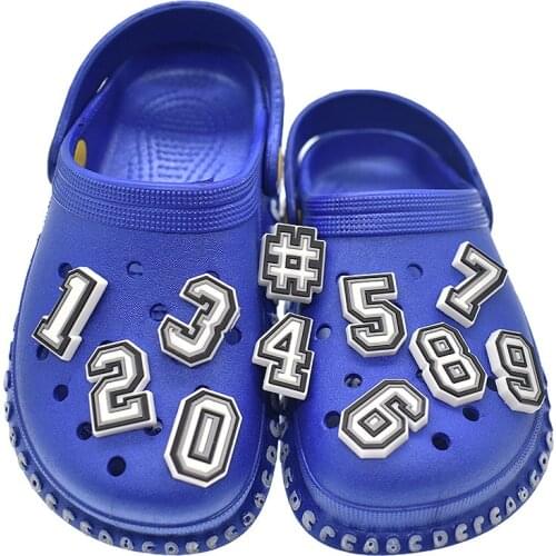 10PCS/SET Shoe Decoration Charms Digital 0-9 Croc Charms Cabochon Number Zero to Nine for Wristband Bracelet Accessory