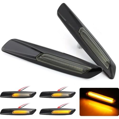 2PCS Dynamic LED Fender Side Marker Light Turn signal light Sequential lamp for BMW E60 E61 E81 E82 E88 E90 E91 E92 E93 Amber