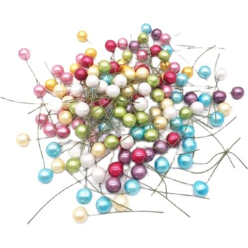 20pcs Plastic Pearl Artificial Stamen Bacca Flower For Wedding Decoration DIY Scrapbooking Decorative Wreath Pistil Flowers