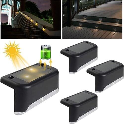 4Pcs Transparent Cover Solar Railing Light Outdoor Courtyard Staircase Ladder Light Luminarias Decorativas For Home Room Decor