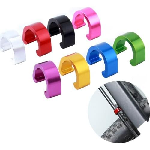 5Pcs MTB Bike Brake Cable/Derailleur Line Case Aluminum Alloy C-Shape Buckle Clasps Bicycle C Clips Outdoor Cycling Parts