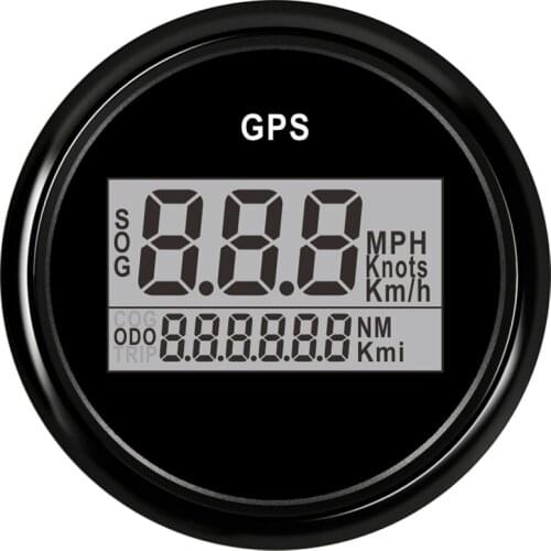 52mm Universal Digital GPS Speedometer LCD Odometer For Car Motorcycle With Backlight GPS Speed Sensor 9-32V kmh Adjustable