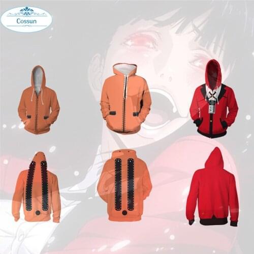 COSSUN Anime Kakegurui Cosplay Jabami Yumeko Yomoduki Runa Hoodie Mens And Womens Casual Sports Sweater New