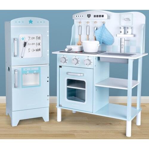 Childrens Wooden Play House Simulation Kitchen Toy Family Kitchenware Set Girl Cooking Kindergarten Toys