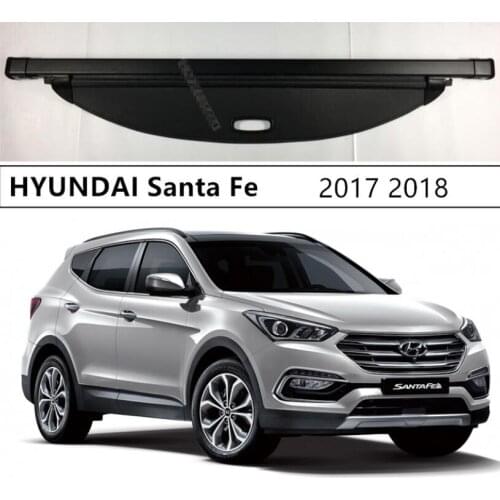 For HYUNDAI Santa Fe 2017 2018 Rear Trunk Cargo Cover Security Shield High Qualit Auto Accessories Black Beige