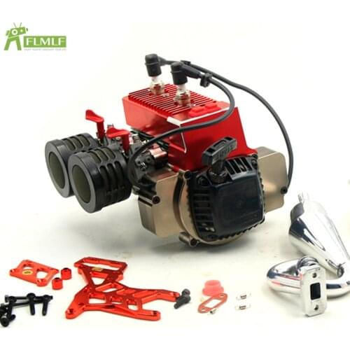 60CC Twin-cylinder Engine Whit Exhaust Pipe Kit Fit for 1/5 HPI ROFUN BAHA ROVAN KM BAJA Losi 5ive T FG FID GTB MCD GoPed RedCat