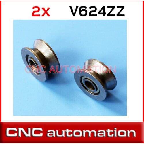 2pcs V624ZZ Shielded Model Bearing 4 x 13 x 6 mm for low speed environment V width is about 4.5 mm, the V height is 1.7mm