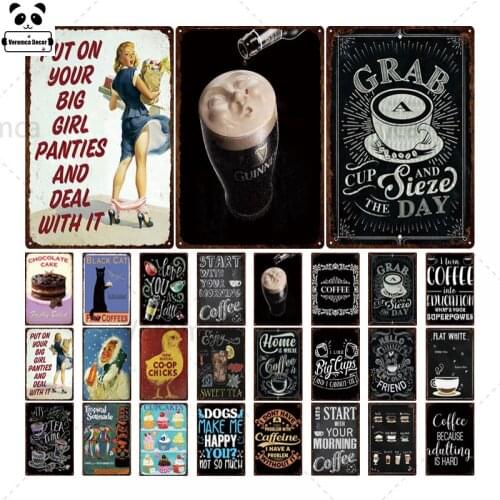 Coffee Sign Vintage Metal Sign Plaque Metal Vintage Wall Decor For Kitchen Coffee Bar Cafe Retro Tin Sign Metal Posters